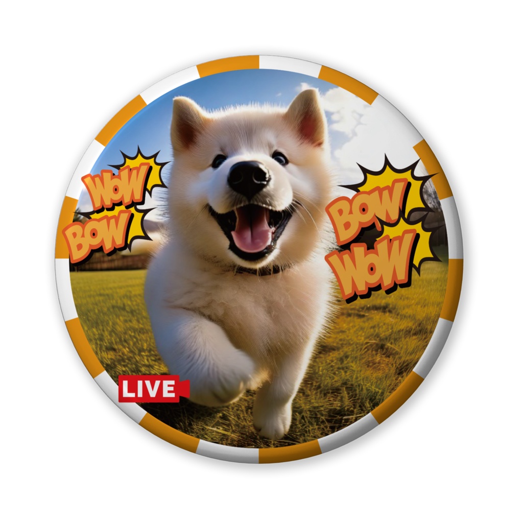 なるわん座招福缶バッジ(バリュー)秋田犬!仔犬まつり!ライブカメラ!4カメ!