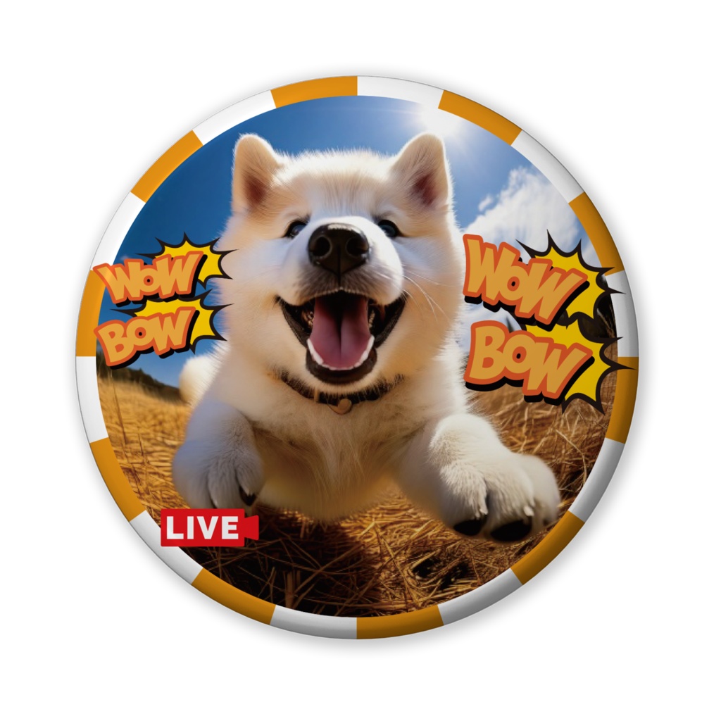 なるわん座招福缶バッジ（バリュー）秋田犬！仔犬まつり！ライブカメラ！２カメ！
