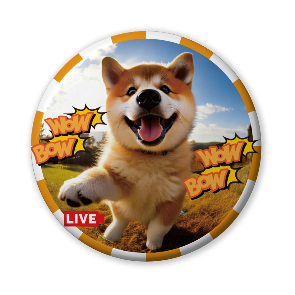 なるわん座招福缶バッジ(バリュー)秋田犬!仔犬まつり!ライブカメラ!1カメ!