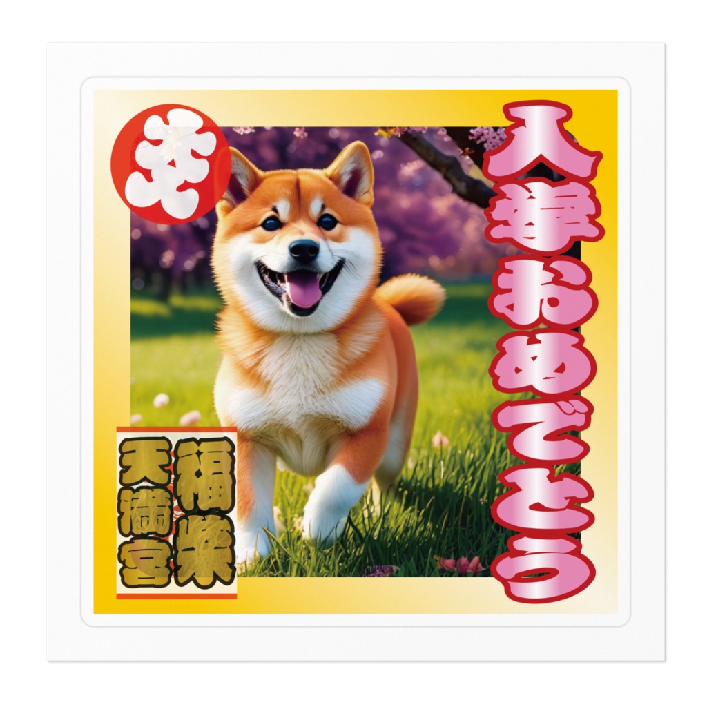 ※なるわん座招福ステッカー・入学おめでとう(柴)その6