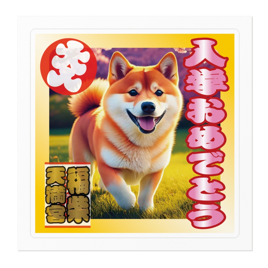 ※なるわん座招福ステッカー・入学おめでとう(柴)その5