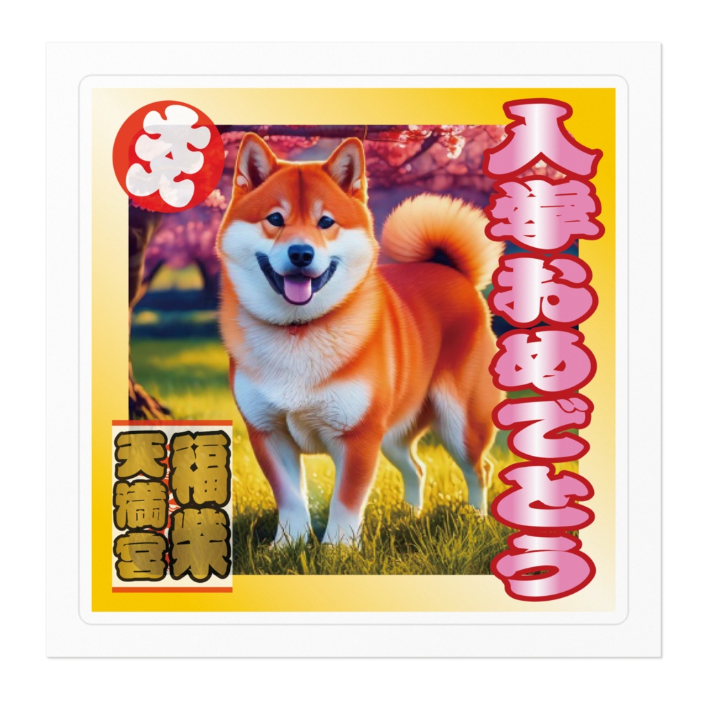 ※なるわん座招福ステッカー・入学おめでとう(柴)その3