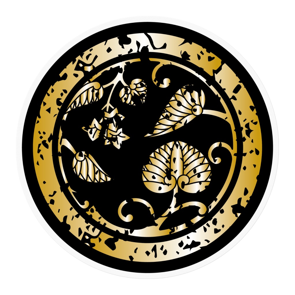 なるわん座招福家紋ステッカー・河骨ノ枝丸