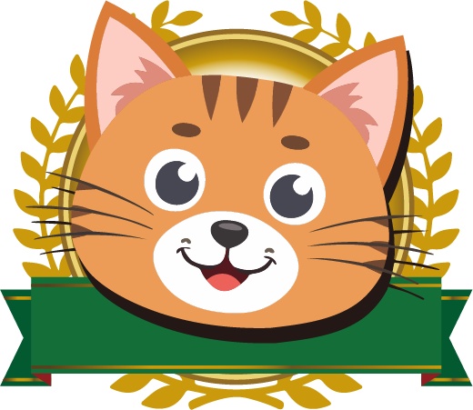 ダウンロード販売素材・販促イラスト素材・にゃんこ記章ZIP (AI, PNG形式)