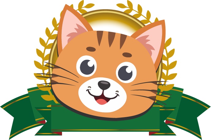 ダウンロード販売素材・販促イラスト素材・にゃんこ記章ZIP (AI, PNG形式)