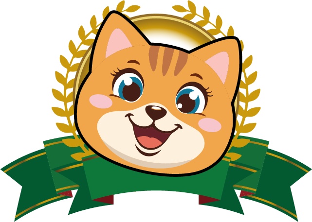 ダウンロード販売素材・販促イラスト素材・にゃんこ記章ZIP (AI, PNG形式)