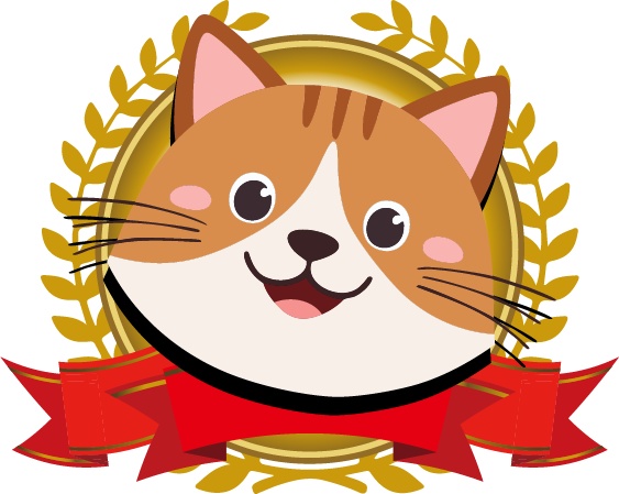 ダウンロード販売素材・販促イラスト素材・にゃんこ記章ZIP (AI, PNG形式)