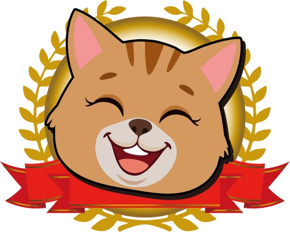 ダウンロード販売素材・販促イラスト素材・にゃんこ記章ZIP (AI, PNG形式)