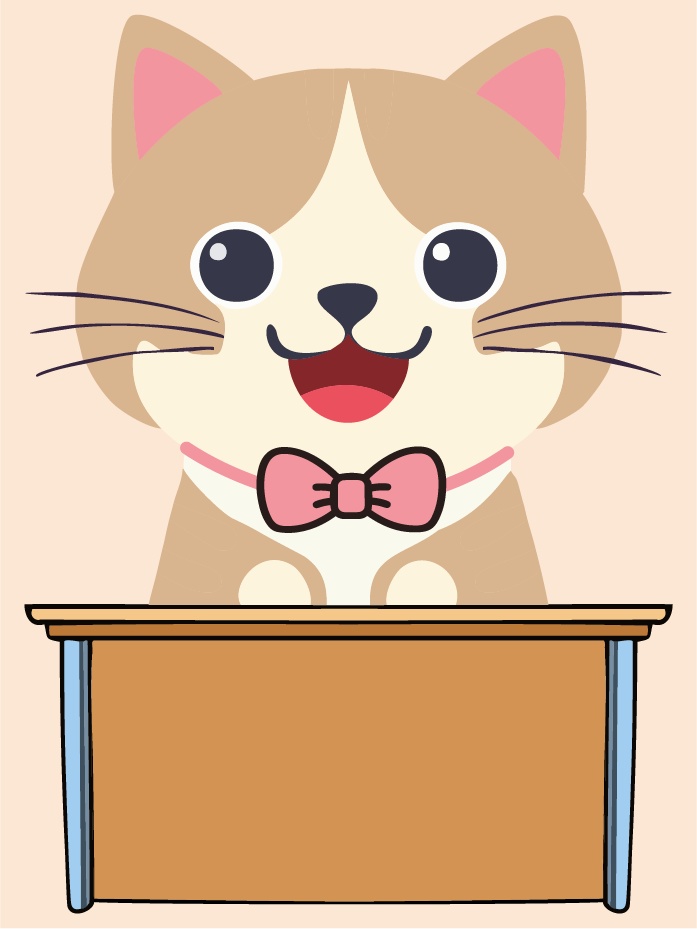 ダウンロード販売素材・販促イラスト素材・ねこ先生ZIP (AI, PNG形式)