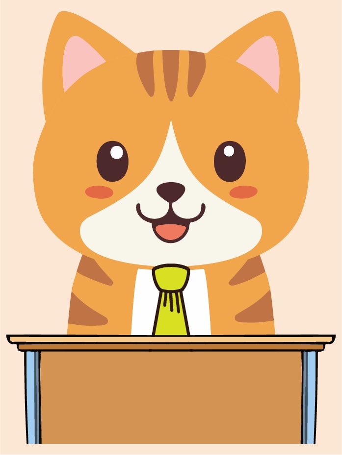 ダウンロード販売素材・販促イラスト素材・ねこ先生ZIP (AI, PNG形式)