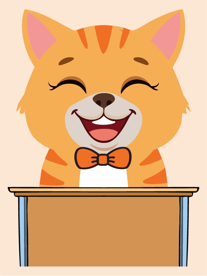 ダウンロード販売素材・販促イラスト素材・ねこ先生ZIP (AI, PNG形式)