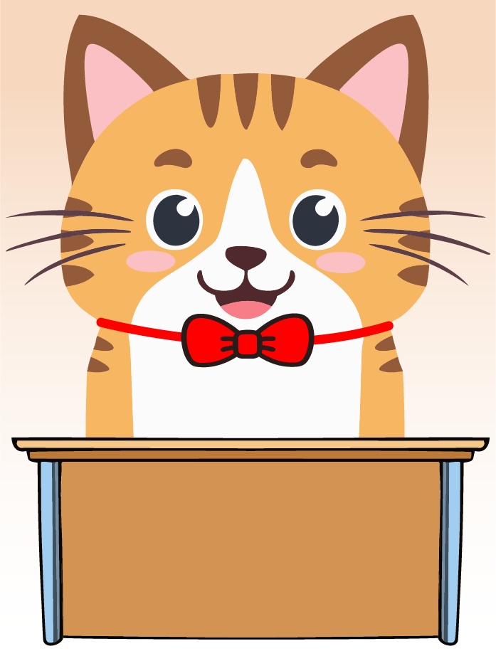 ダウンロード販売素材・販促イラスト素材・ねこ先生ZIP (AI, PNG形式)