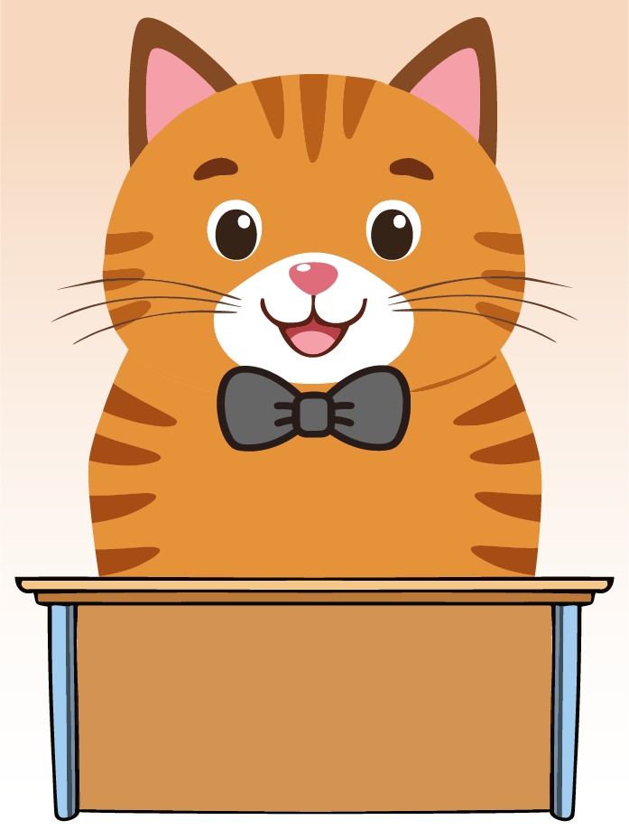 ダウンロード販売素材・販促イラスト素材・ねこ先生ZIP (AI, PNG形式)