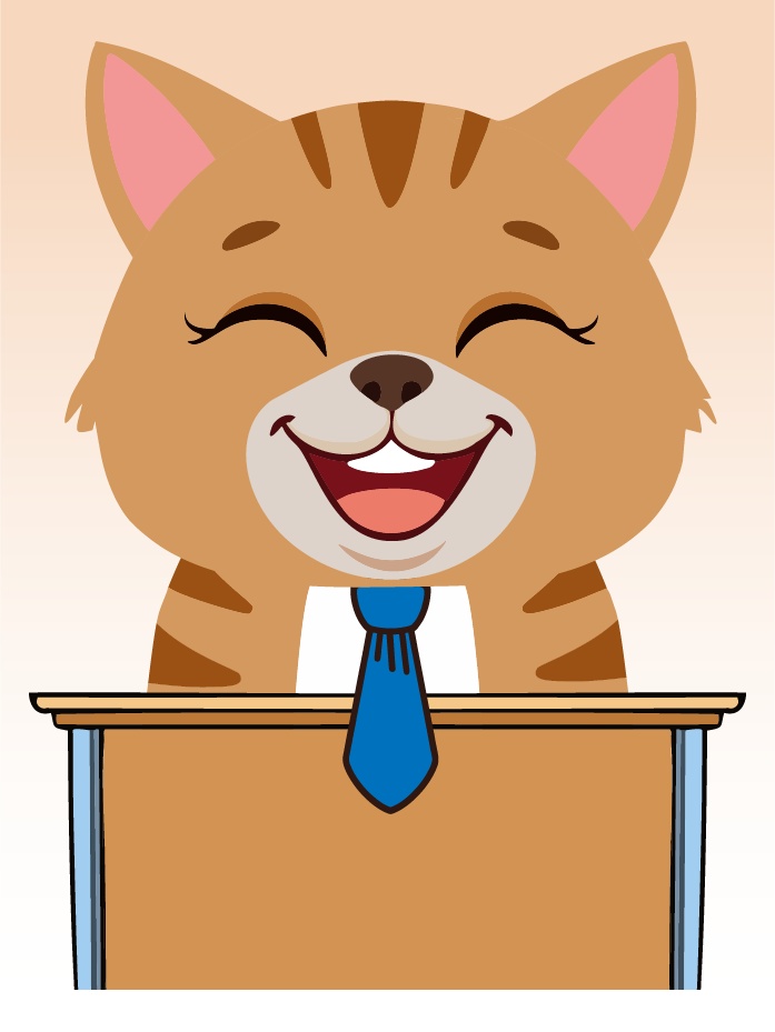 ダウンロード販売素材・販促イラスト素材・ねこ先生ZIP (AI, PNG形式)