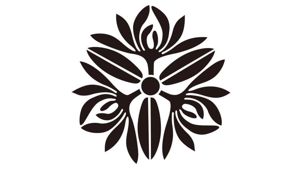 ダウンロード販売素材・家紋素材(黒)・蘭(15種)ZIP (AI, PNG形式)