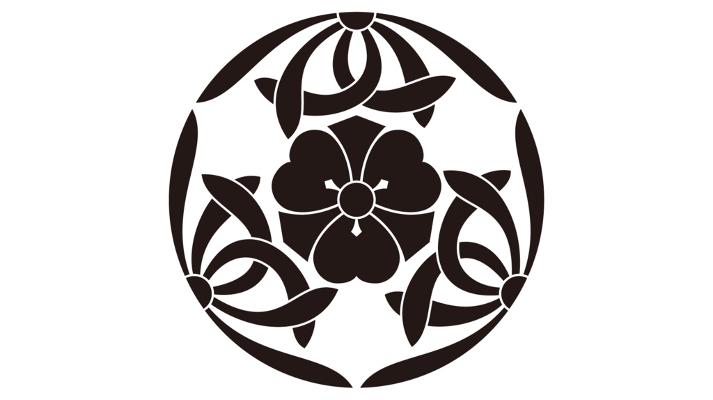 ダウンロード販売素材・家紋素材(黒)・蘭(15種)ZIP (AI, PNG形式)