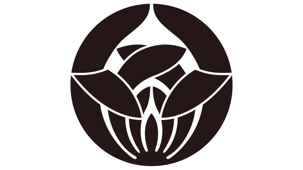 ダウンロード販売素材・家紋素材(黒)・蘭(15種)ZIP (AI, PNG形式)