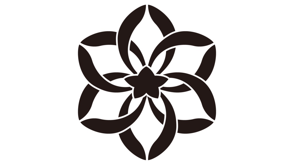 ダウンロード販売素材・家紋素材(黒)・蘭(15種)ZIP (AI, PNG形式)