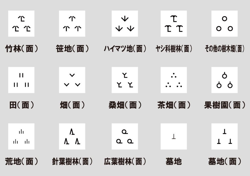 ダウンロード販売素材・販促イラスト素材・地図記号一覧【完全版】ZIP (AI, PNG形式)
