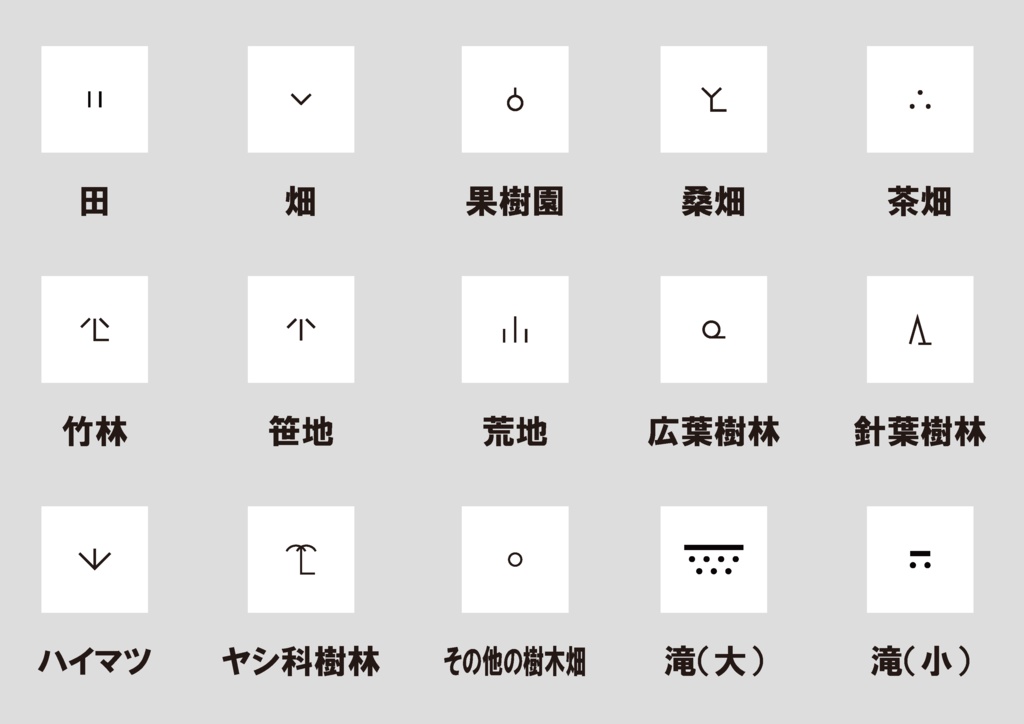 ダウンロード販売素材・販促イラスト素材・地図記号一覧【完全版】ZIP (AI, PNG形式)