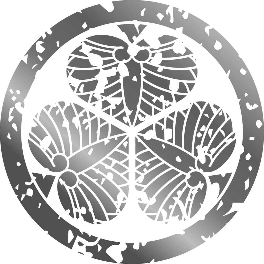 ダウンロード販売素材(AI, PNG形式)・メタリック家紋素材・葵【10種廉価版】