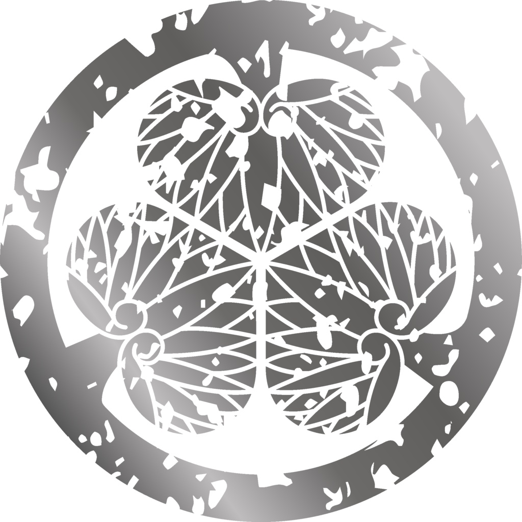 ダウンロード販売素材(AI, PNG形式)・メタリック家紋素材・葵【10種廉価版】