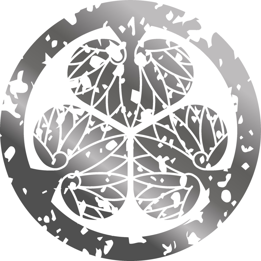 ダウンロード販売素材(AI, PNG形式)・メタリック家紋素材・葵【10種廉価版】