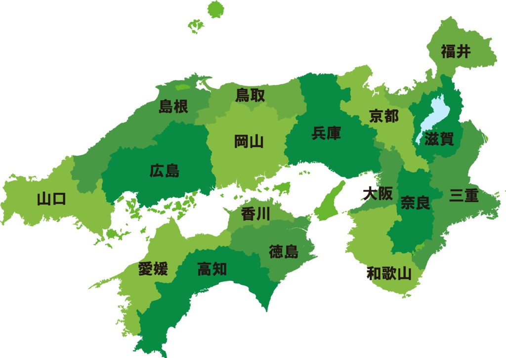 ダウンロード販売素材(AI, PNG形式)・都道府県日本地図
