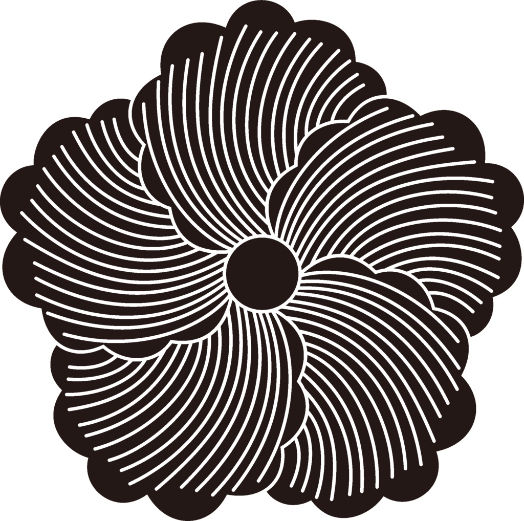 ダウンロード販売素材・家紋素材【廉価版】・牡丹(その3)【12種】(AI, PNG形式)