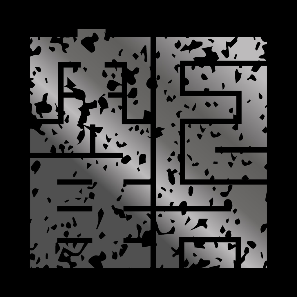 ダウンロード販売素材・メタリック家紋素材【廉価版】・角字・その３【１０種】(AI, PNG形式)
