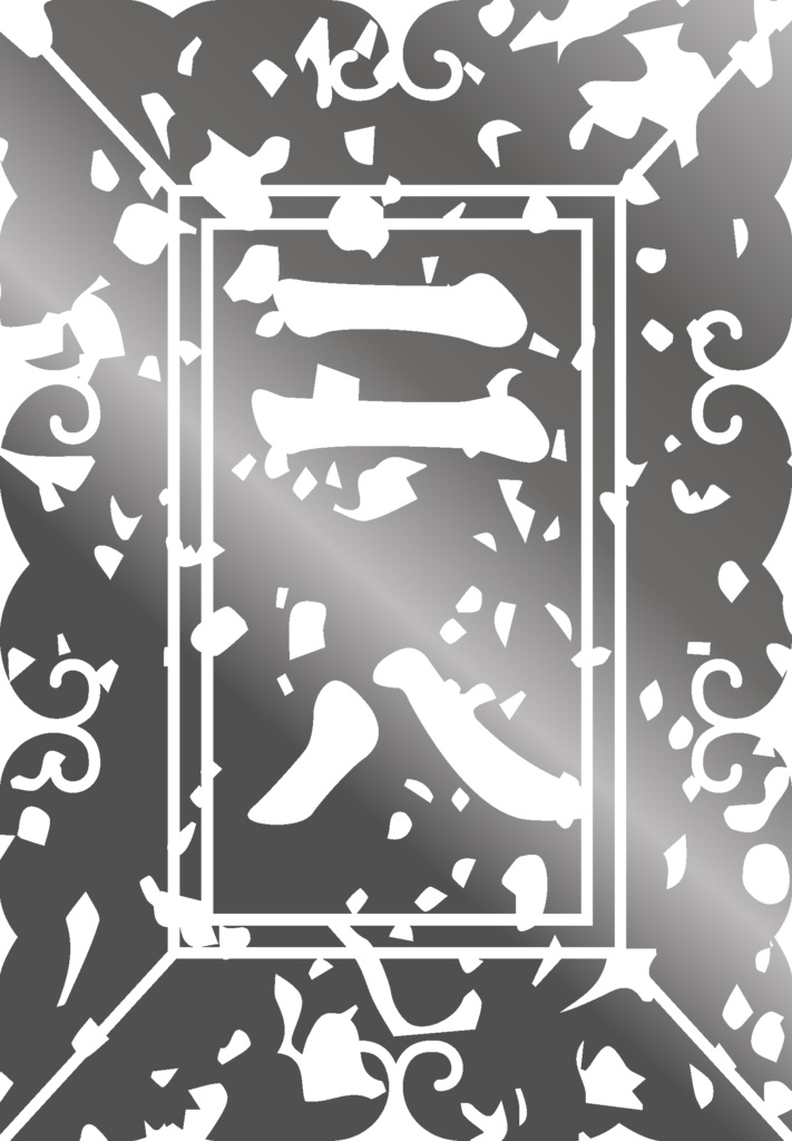 ダウンロード販売素材・メタリック家紋素材【廉価版】・額・垣・笠【8種】(AI, PNG形式)