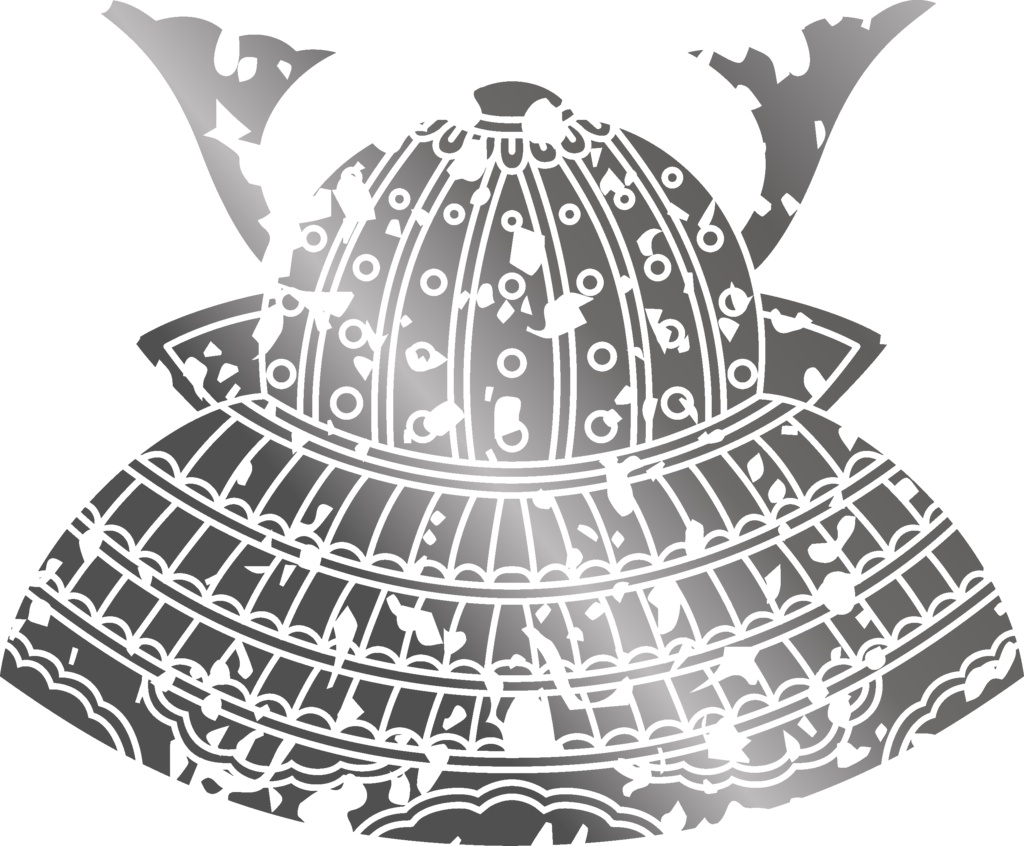 ダウンロード販売素材・メタリック家紋素材【廉価版】・兜②【8種】(AI, PNG形式)