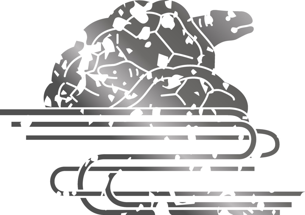 ダウンロード販売素材・メタリック家紋素材【廉価版】・亀①【8種】(AI, PNG形式)