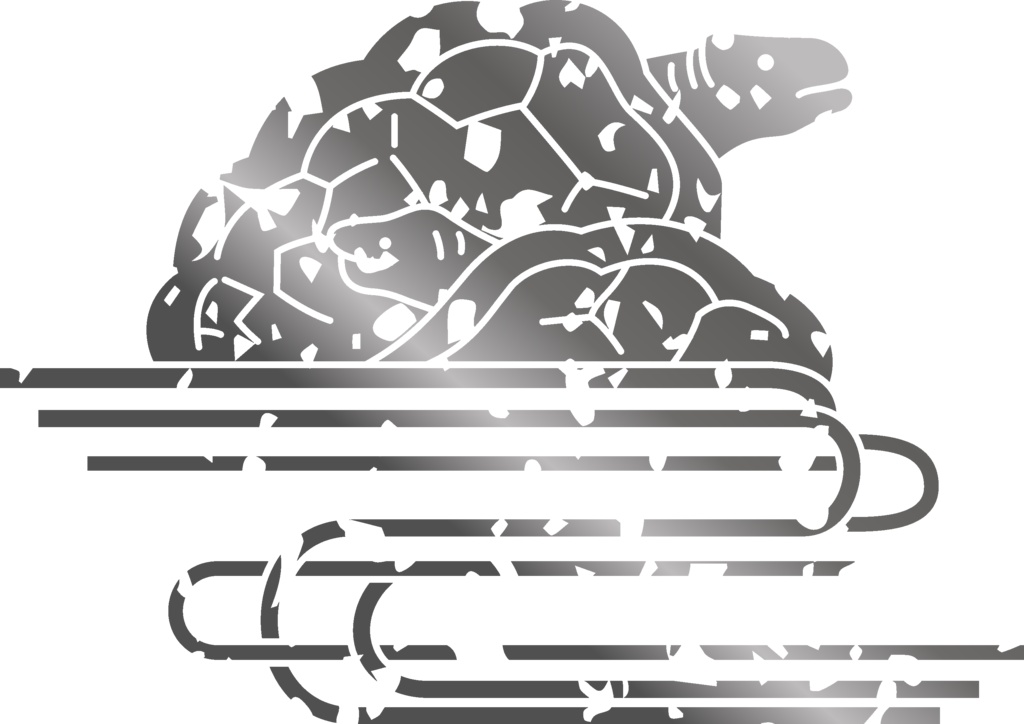 ダウンロード販売素材・メタリック家紋素材【廉価版】・亀②【8種】(AI, PNG形式)