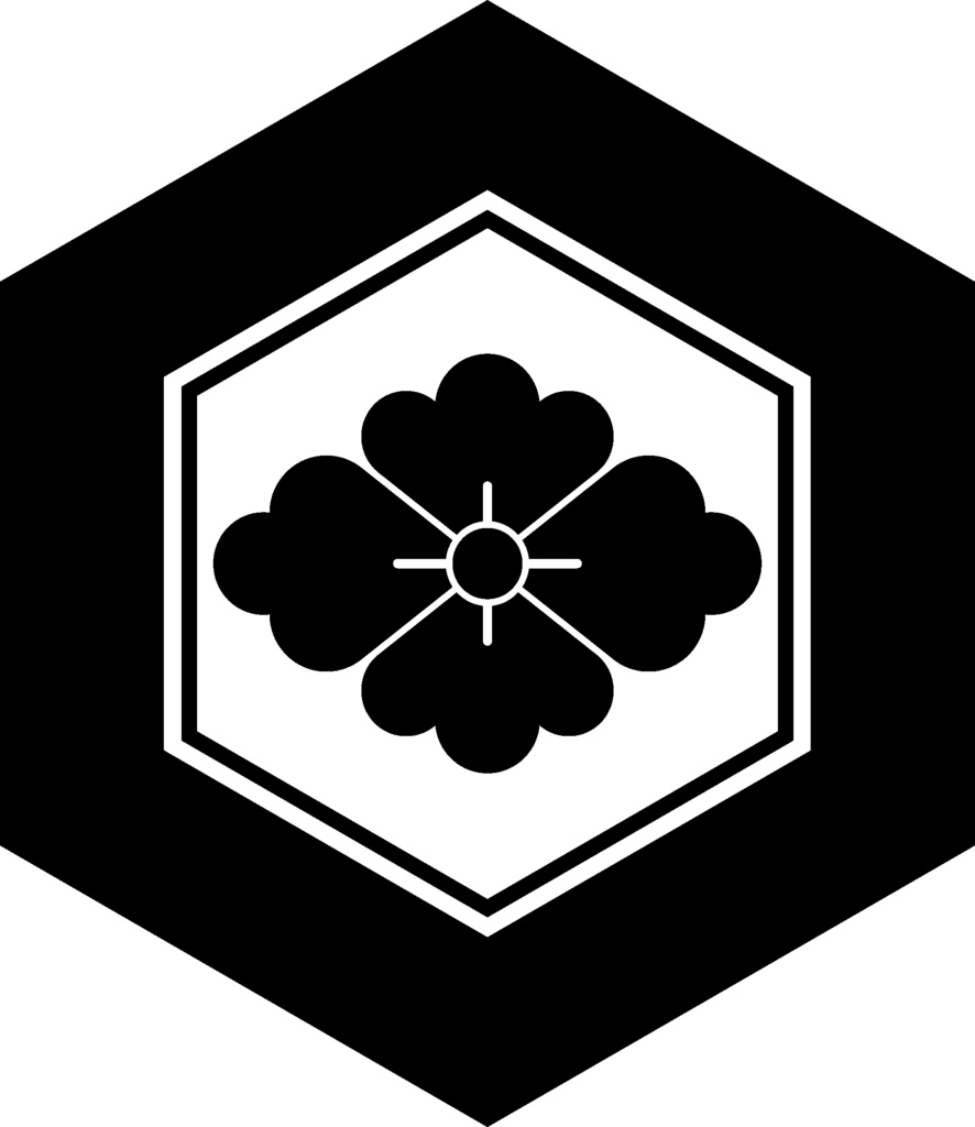 ダウンロード販売素材・家紋素材【廉価版】・亀甲①【8種】(AI, PNG形式)