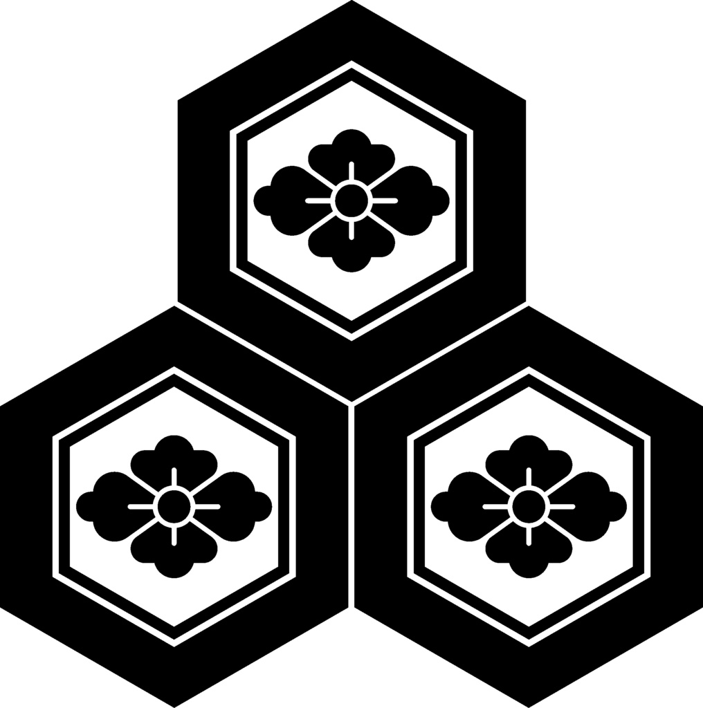ダウンロード販売素材・家紋素材【廉価版】・亀甲①【8種】(AI, PNG形式)
