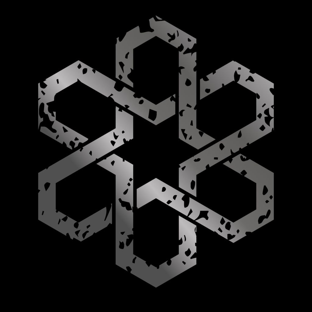 ダウンロード販売素材・メタリック家紋素材【廉価版】・亀甲①【8種】(AI, PNG形式)