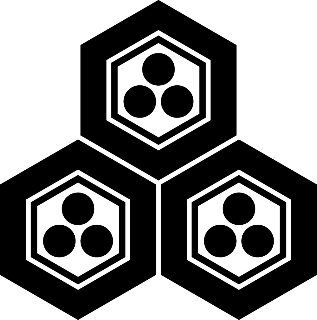 ダウンロード販売素材・家紋素材【廉価版】・亀甲②【8種】(AI, PNG形式)
