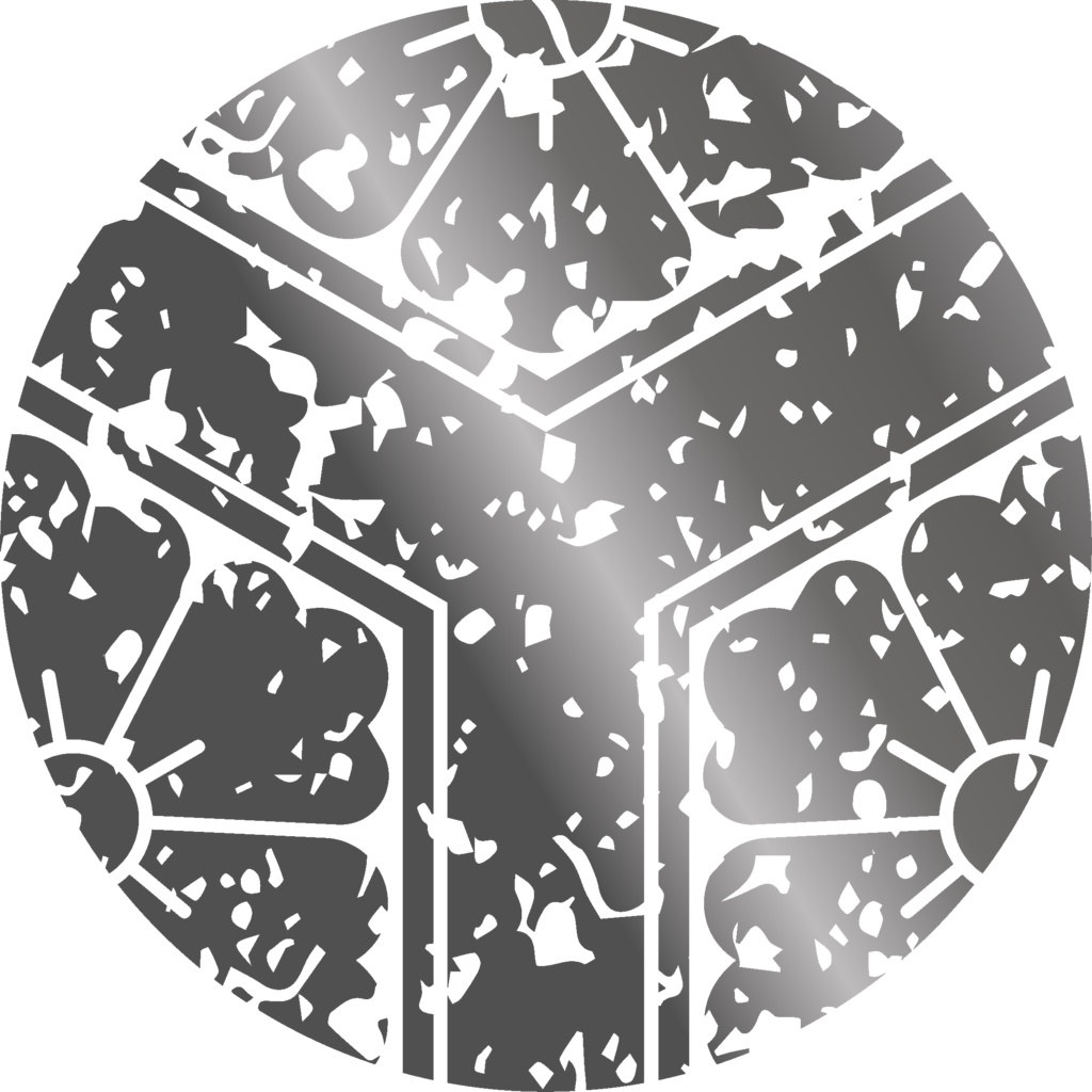 ダウンロード販売素材・メタリック家紋素材【廉価版】・亀甲②【8種】(AI, PNG形式)
