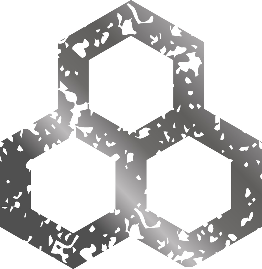 ダウンロード販売素材・メタリック家紋素材【廉価版】・亀甲②【8種】(AI, PNG形式)