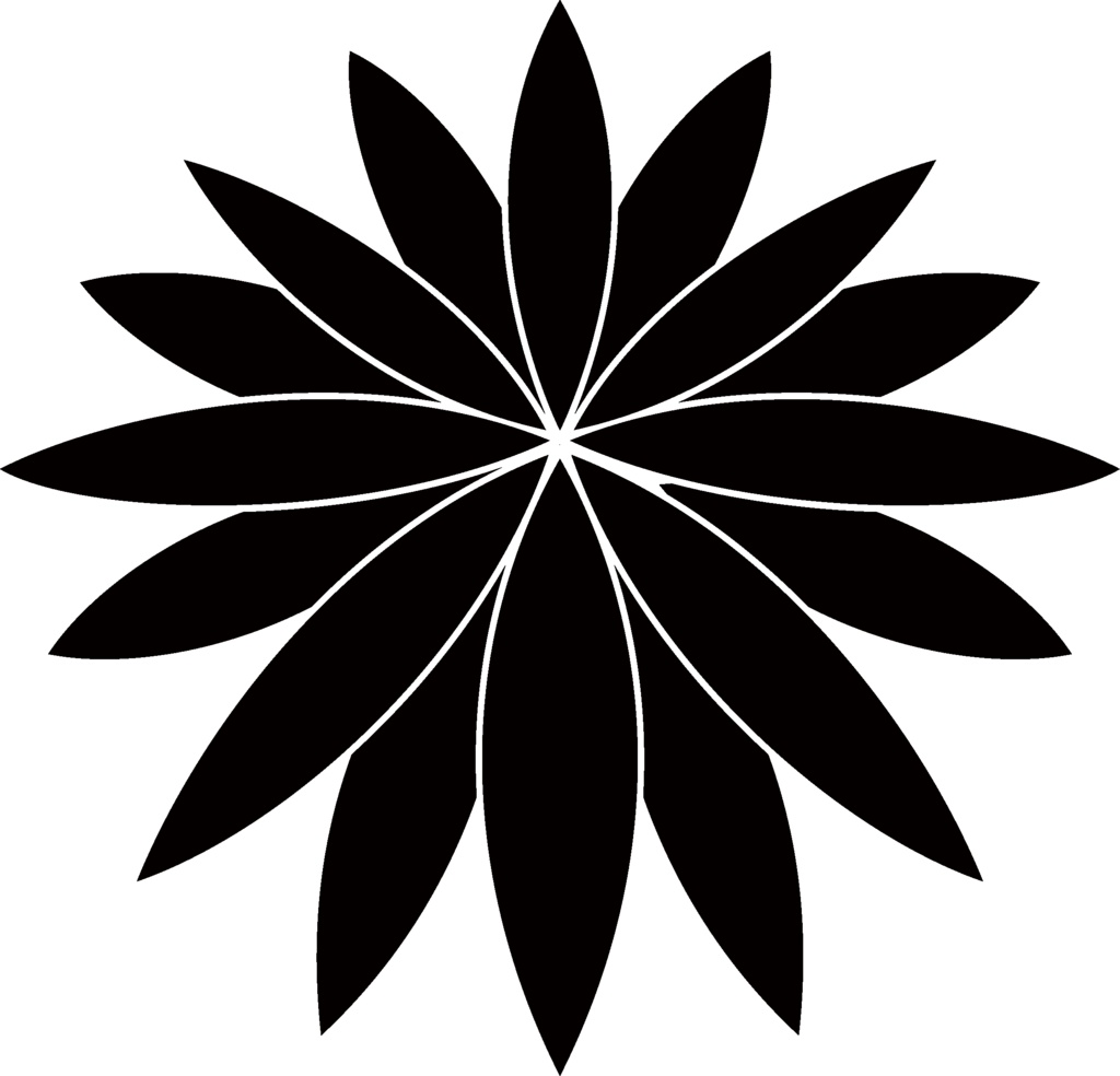ダウンロード販売素材・家紋素材【廉価版】・菊①【10種】(AI, PNG形式)