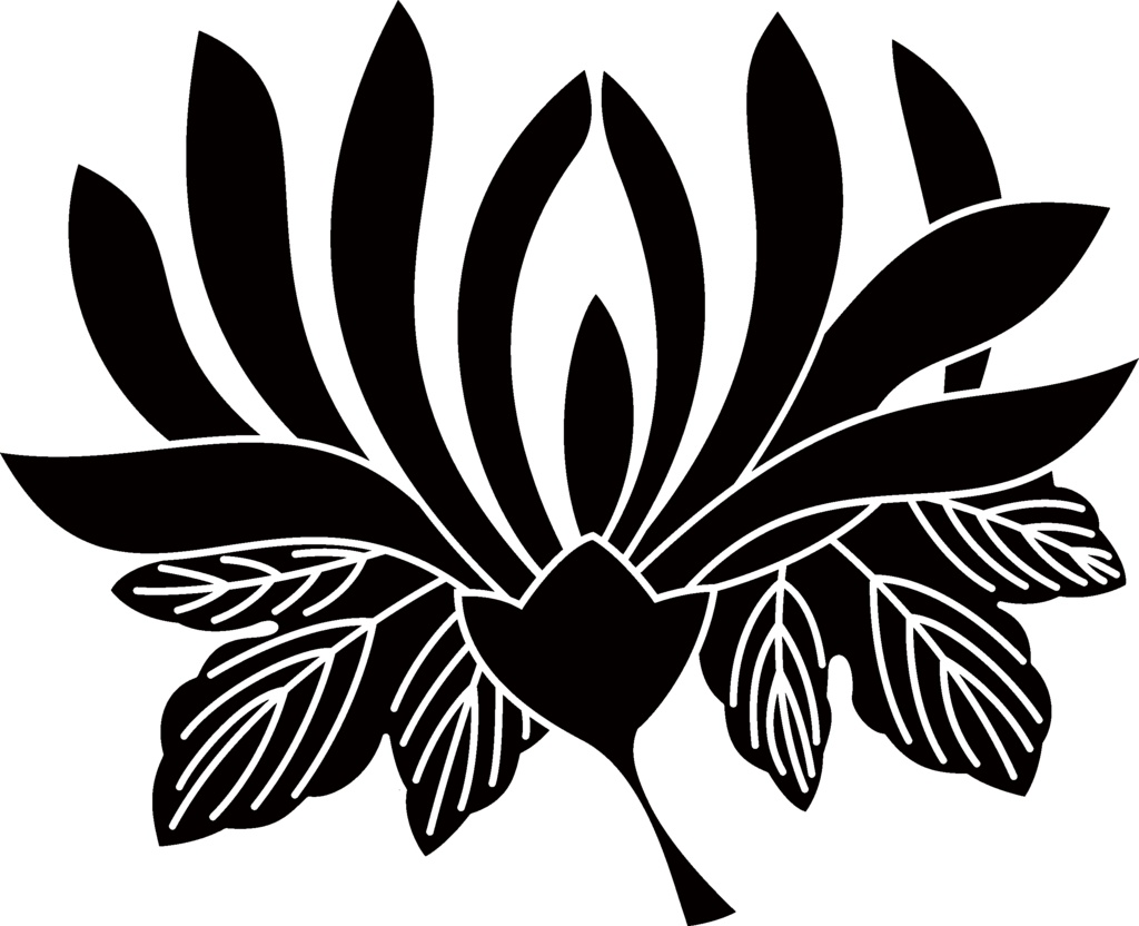 ダウンロード販売素材・家紋素材【廉価版】・菊①【10種】(AI, PNG形式)