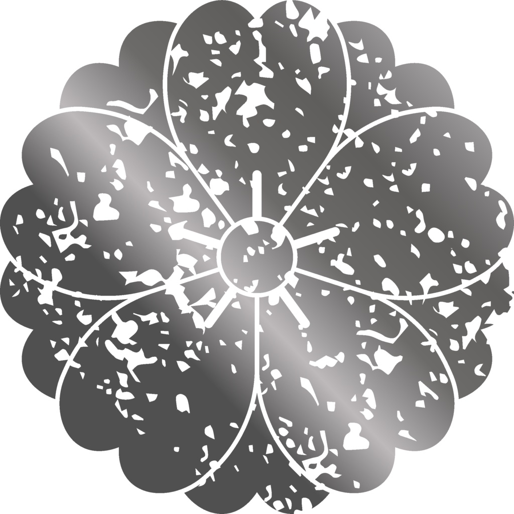 ダウンロード販売素材・メタリック家紋素材【廉価版】・桜①【8種】(AI, PNG形式)