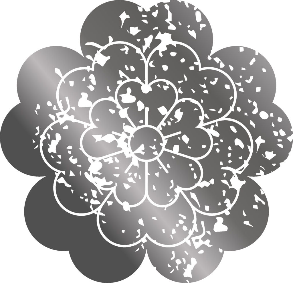 ダウンロード販売素材・メタリック家紋素材【廉価版】・桜①【8種】(AI, PNG形式)