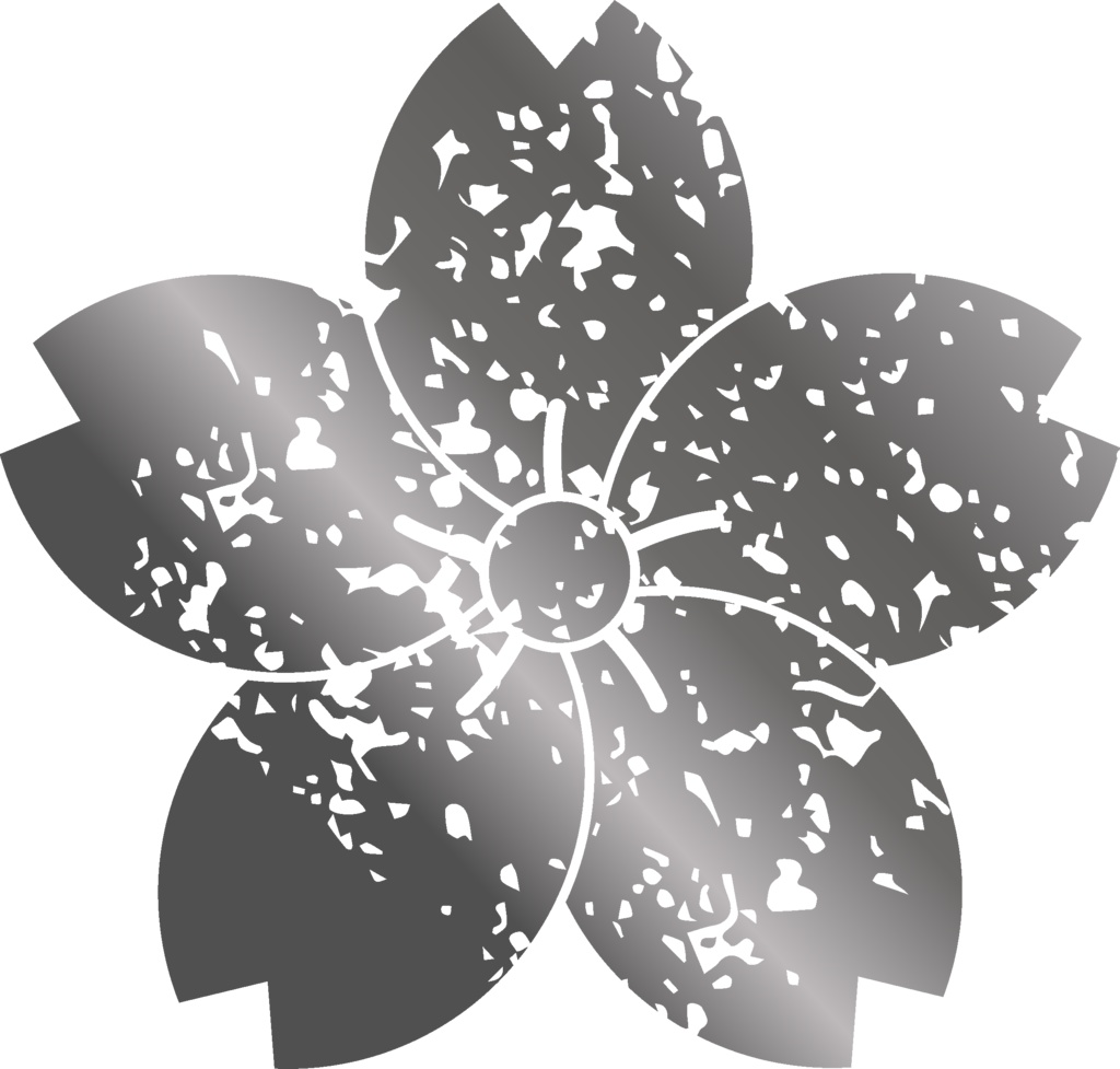 ダウンロード販売素材・メタリック家紋素材【廉価版】・桜①【8種】(AI, PNG形式)