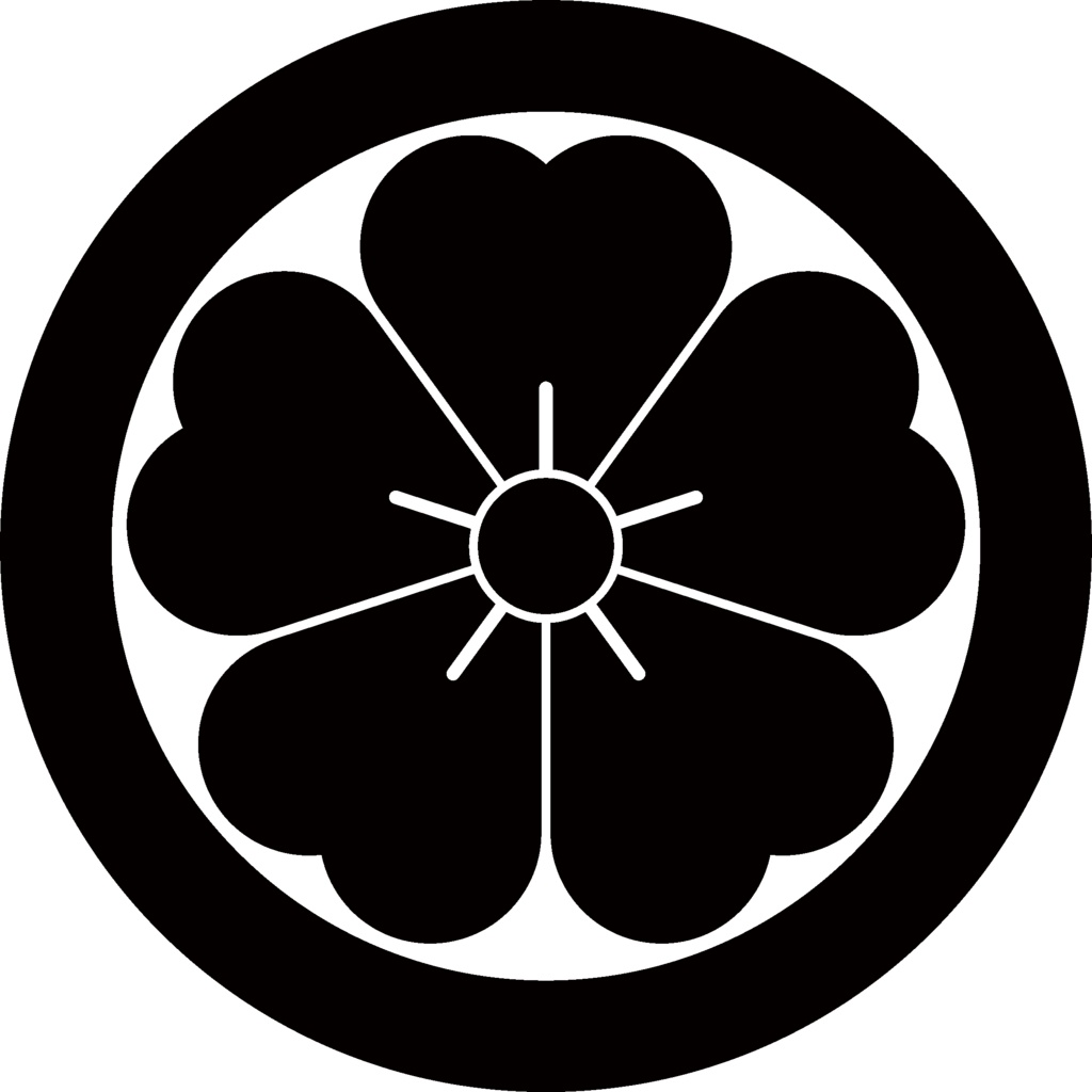 ダウンロード販売素材・家紋素材【廉価版】・桜②【8種】(AI, PNG形式)