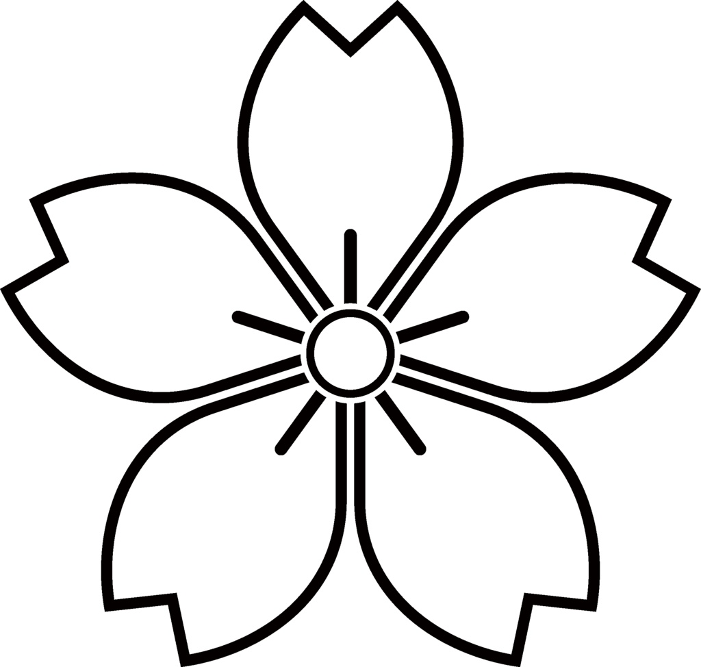 ダウンロード販売素材・家紋素材【廉価版】・桜②【8種】(AI, PNG形式)