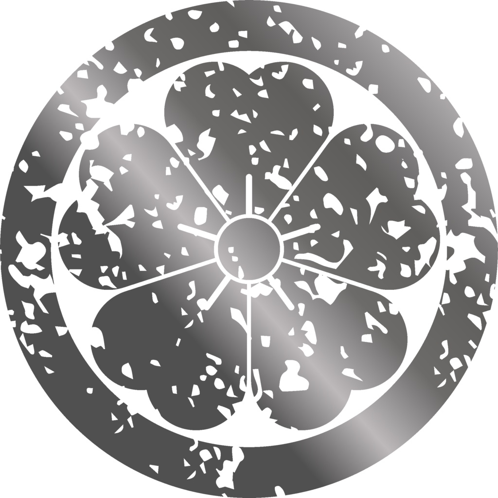 ダウンロード販売素材・メタリック家紋素材【廉価版】・桜②【8種】(AI, PNG形式)