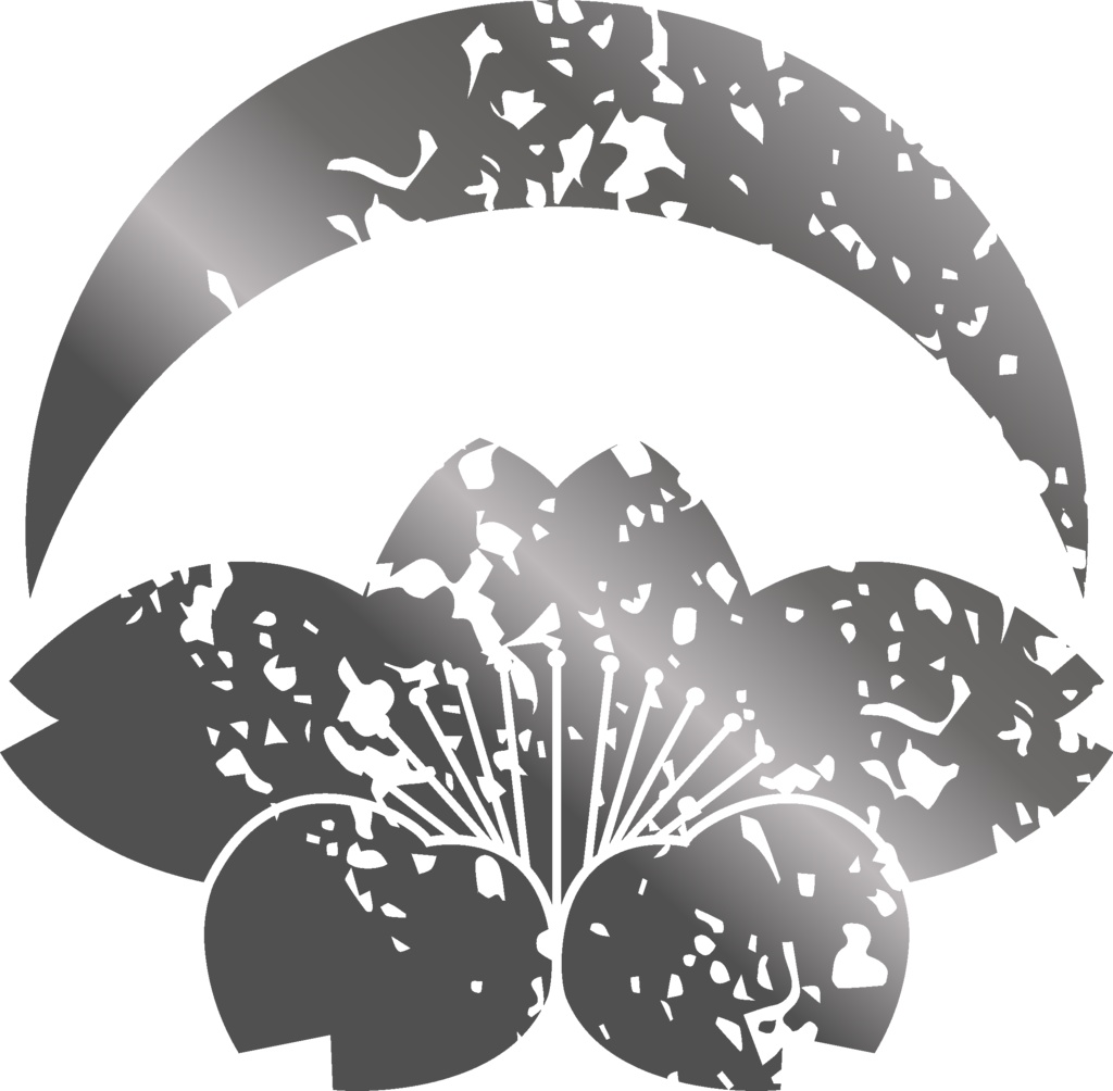 ダウンロード販売素材・メタリック家紋素材【廉価版】・桜②【8種】(AI, PNG形式)