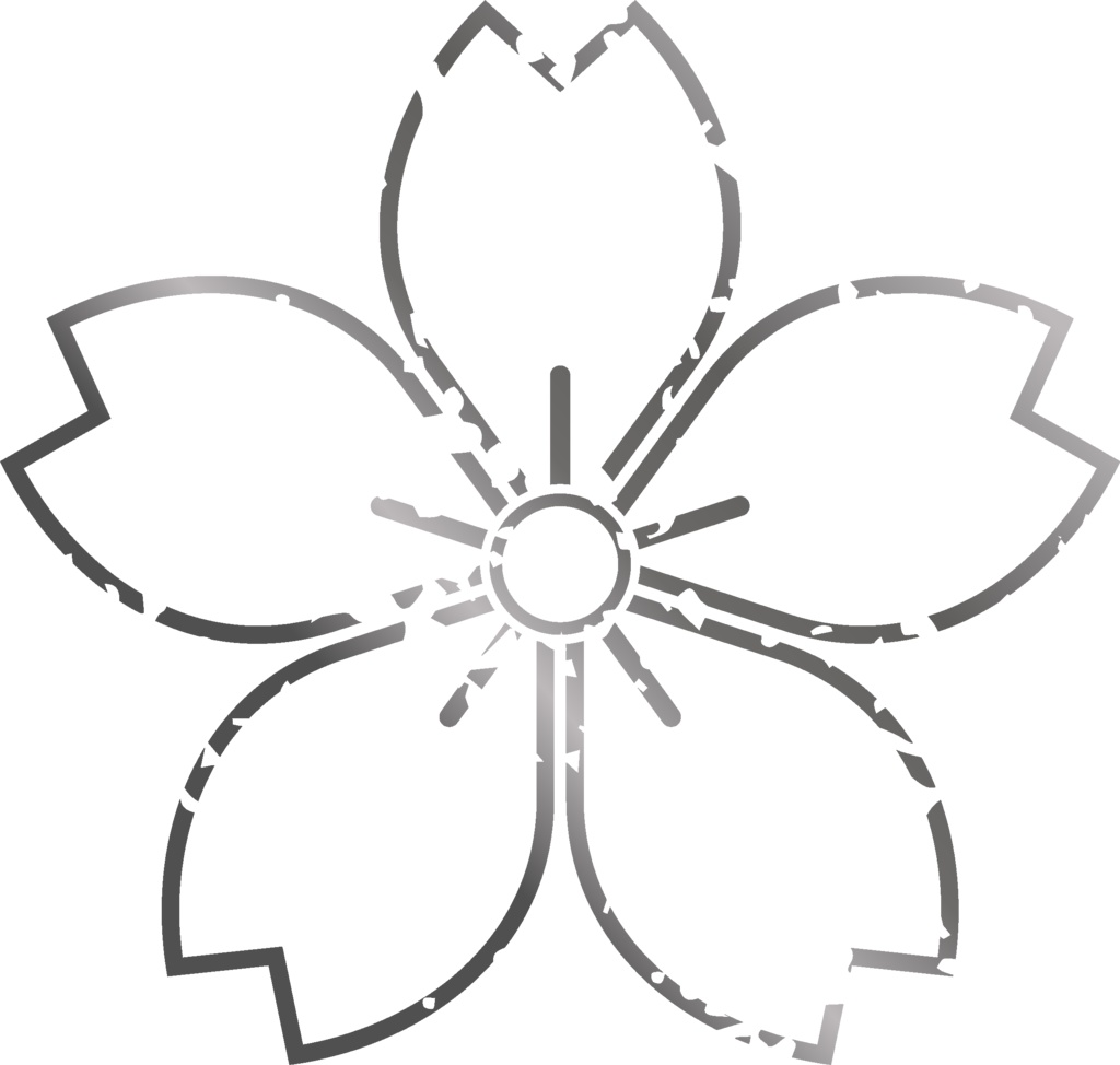 ダウンロード販売素材・メタリック家紋素材【廉価版】・桜②【8種】(AI, PNG形式)